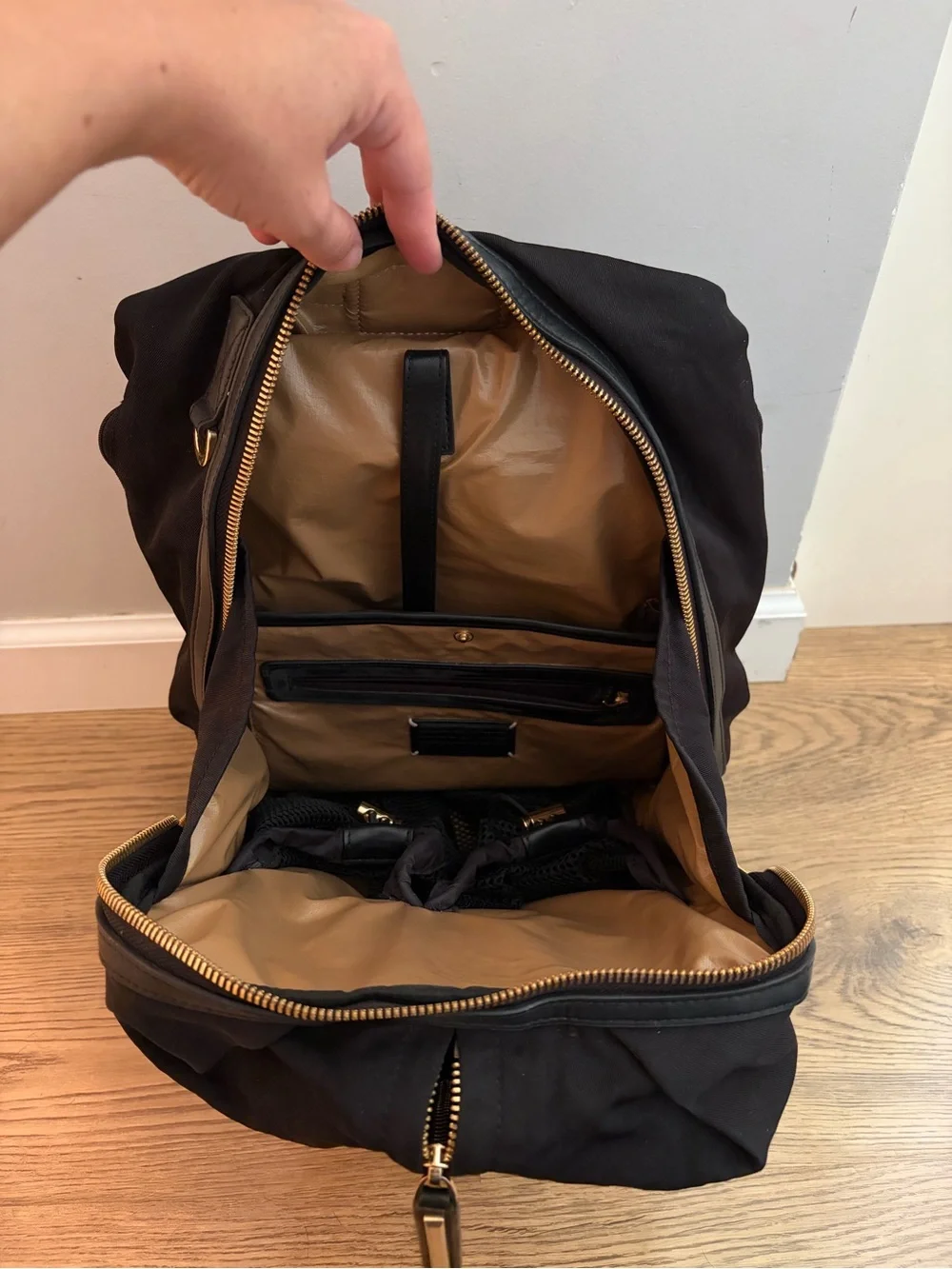 CARAA studio 2 large gold hardware black travel bag